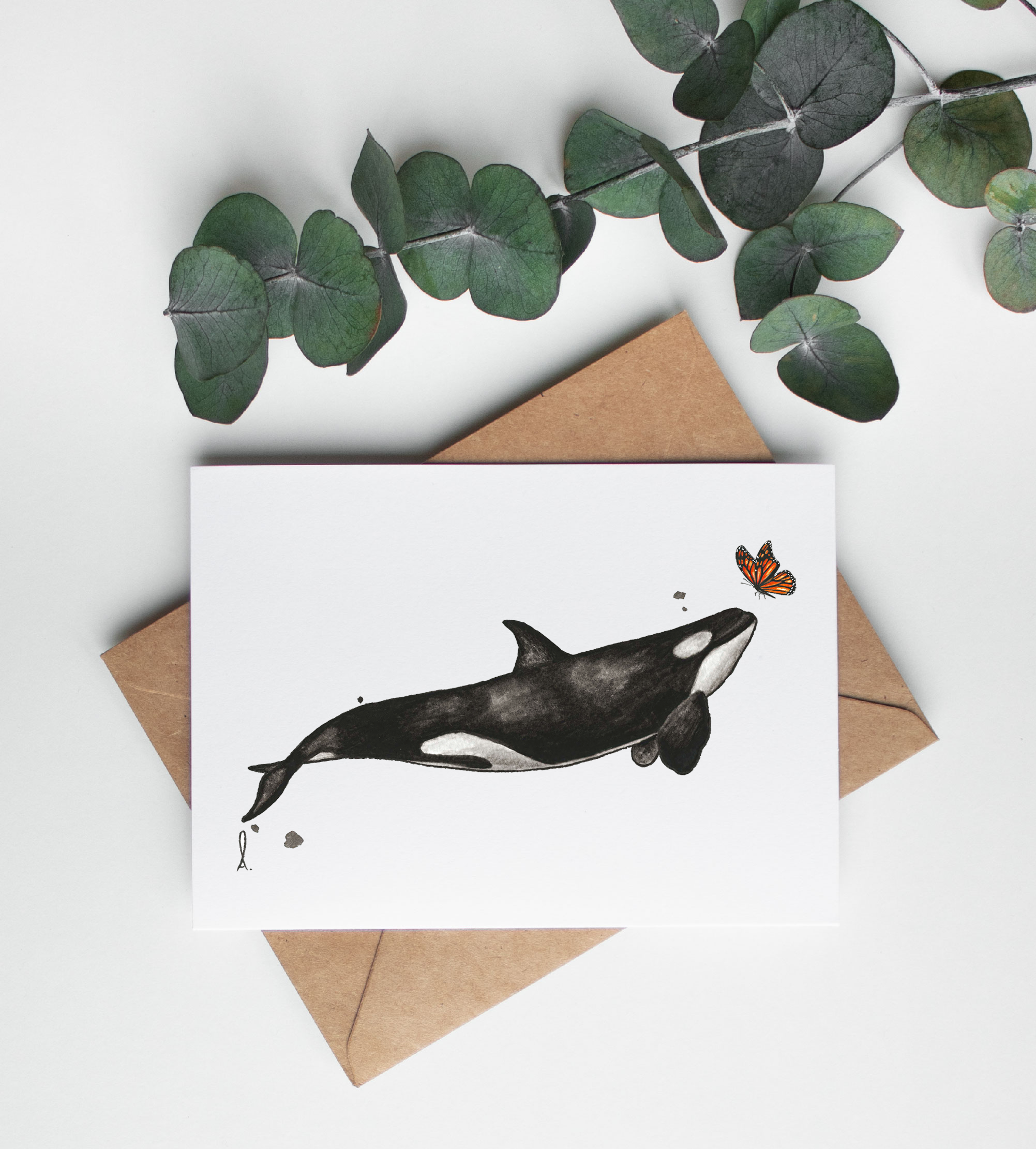 Carte de souhait - Épaulard et son monarque