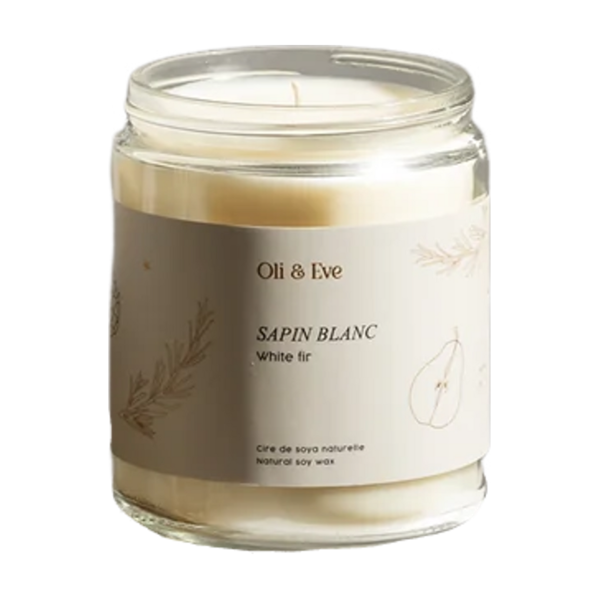 Bougie oli et ève sapin blanc en verre 8oz