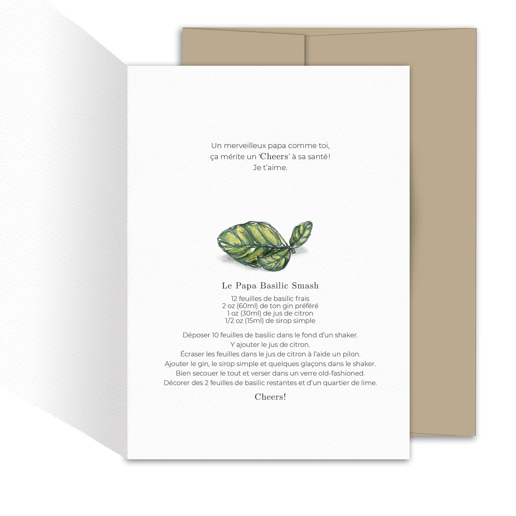 Greeting card - Father's Day - Papa basil smash