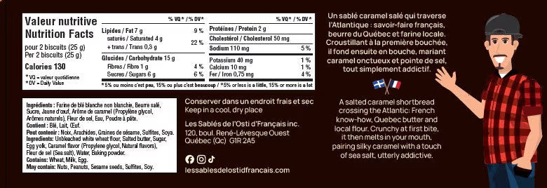 Boîte de 12 Sablés - Pur beurre au caramel salé