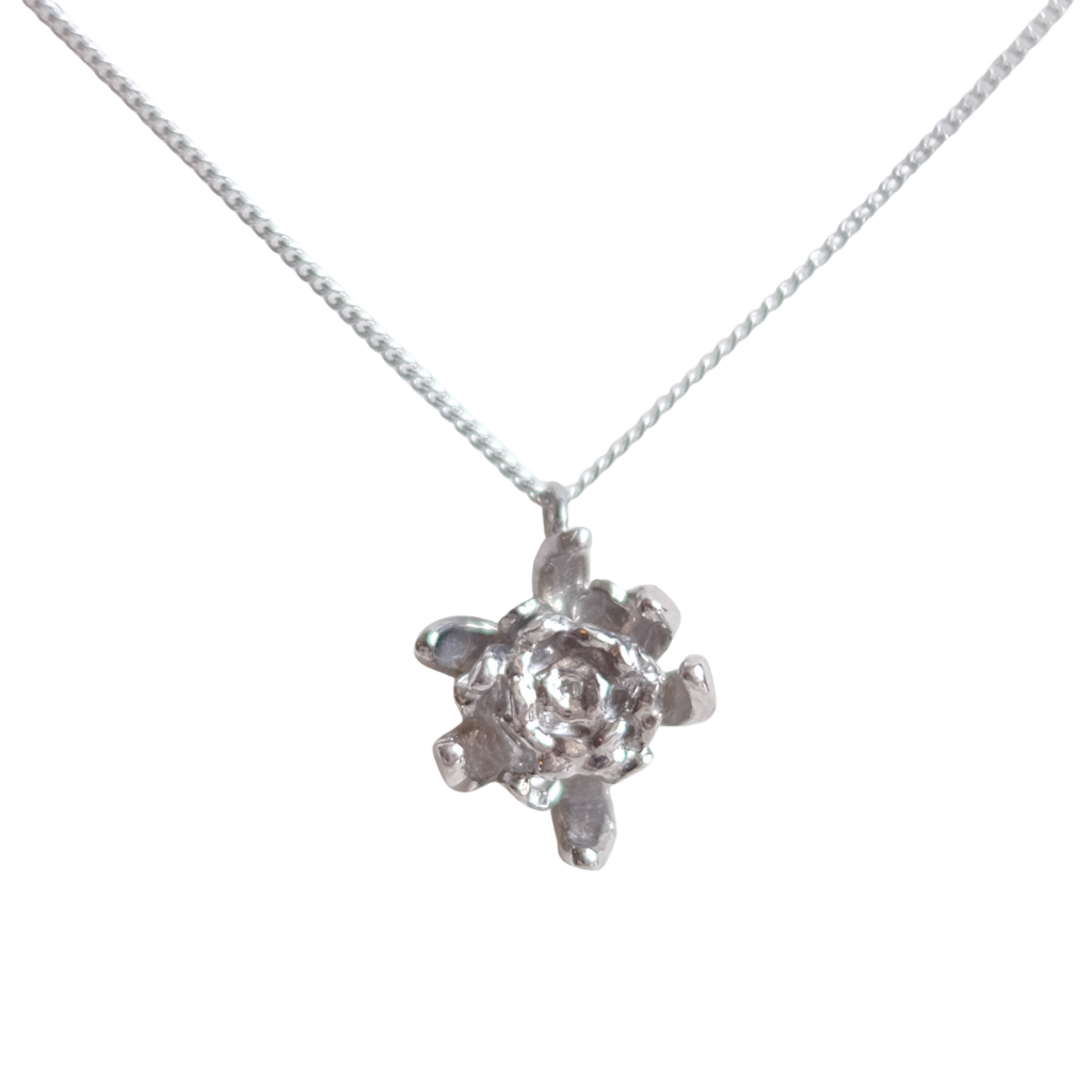 Chrysanthème – Collier en argent sterling plaqué rhodium