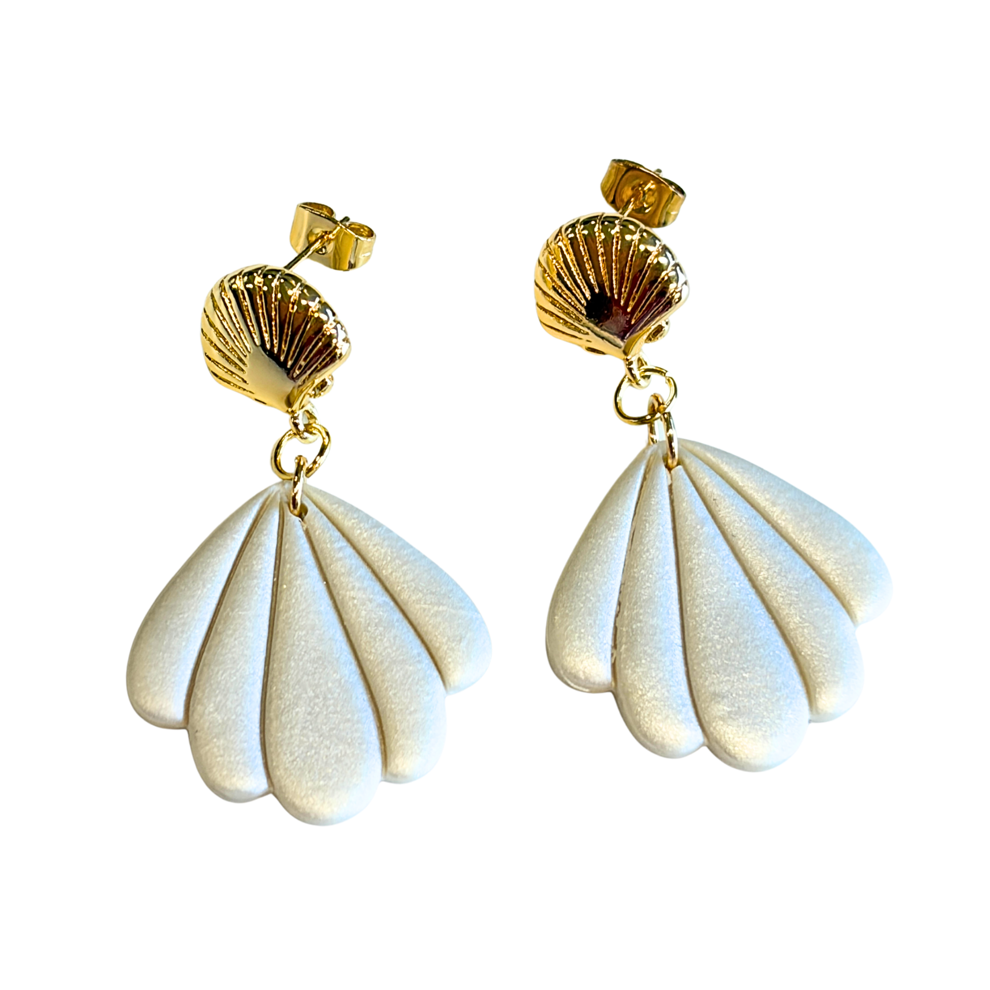 Boucles d'oreille Coralina Blanc perle