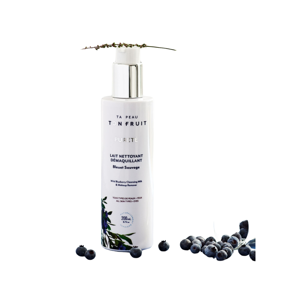 Lait nettoyant & démaquillant pour le visage aux bleuets sauvages
