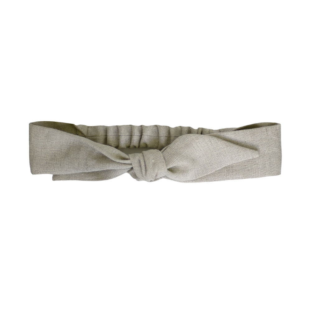 Headband with linen buckle - Raw natural