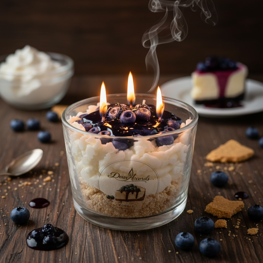 Gâteau au fromage et bleuets
