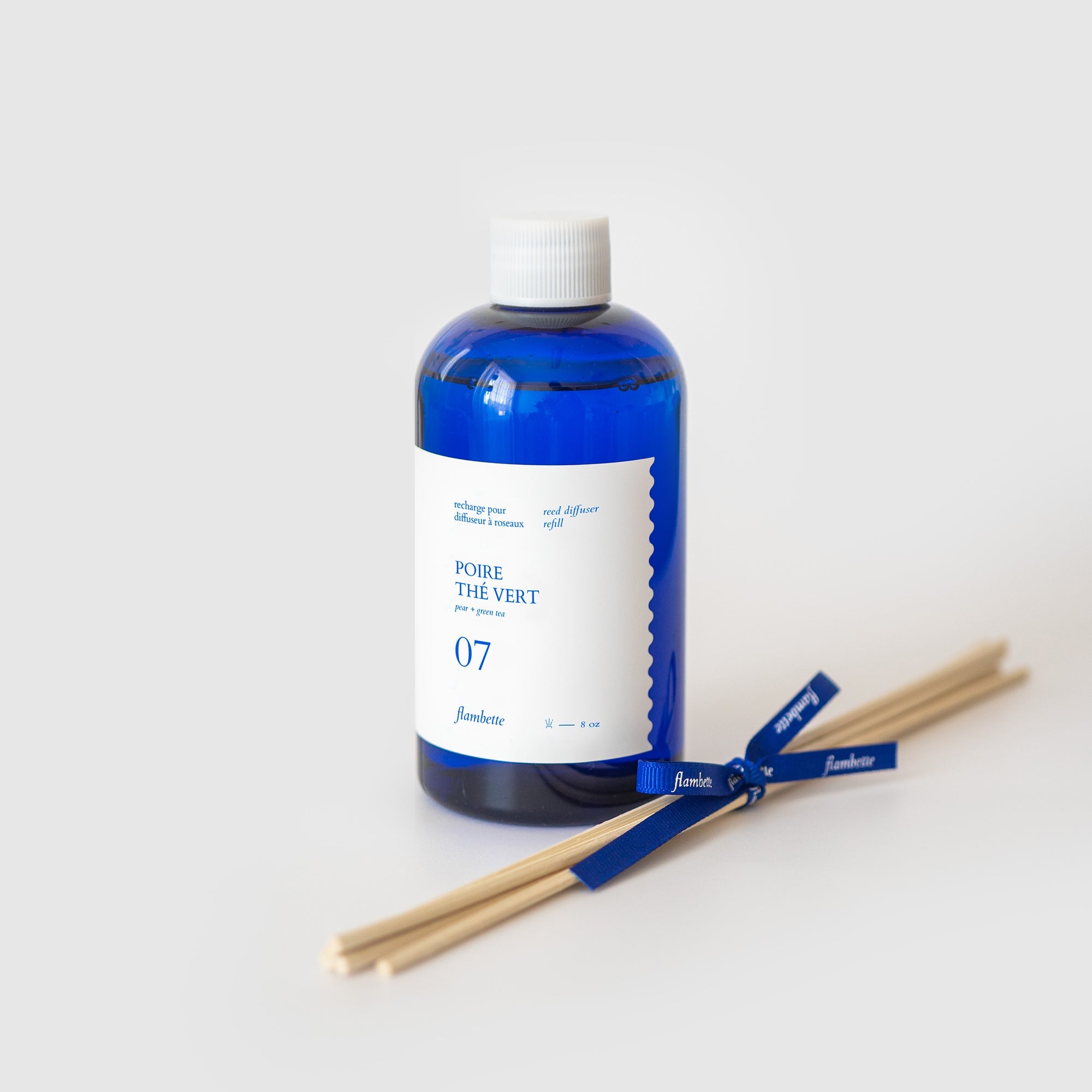 Recharge diffuseur à roseaux Poire + Thé Vert (8 oz)