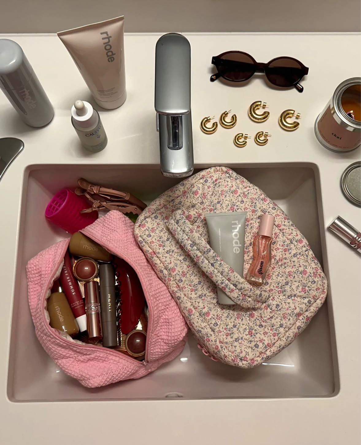 Sac maquillage floral - Chérie