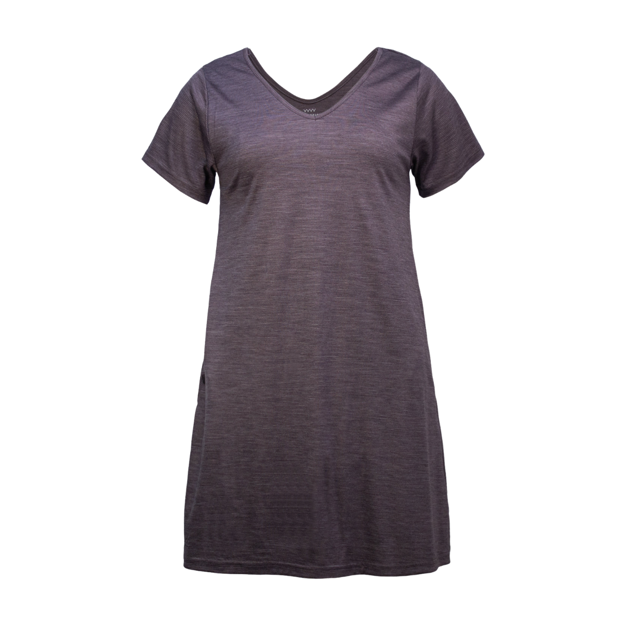 Robe Mérinos Rayé Mauve et Gris - Mingan