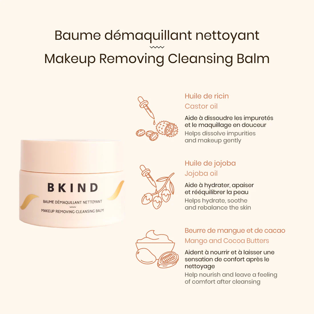 Baume démaquillant nettoyant
