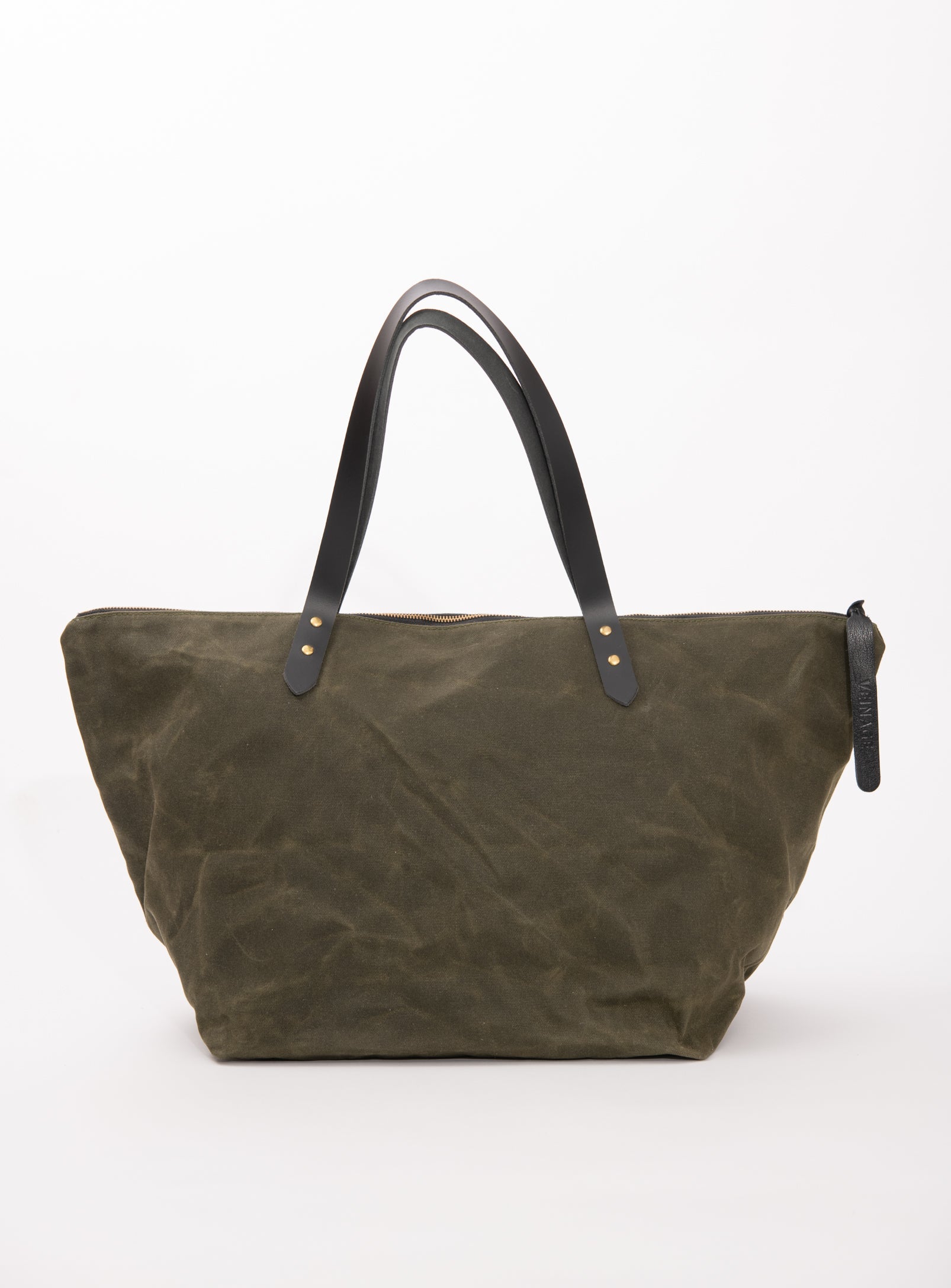 Sac de voyage en coton ciré et cuir modèle FRONTENAC