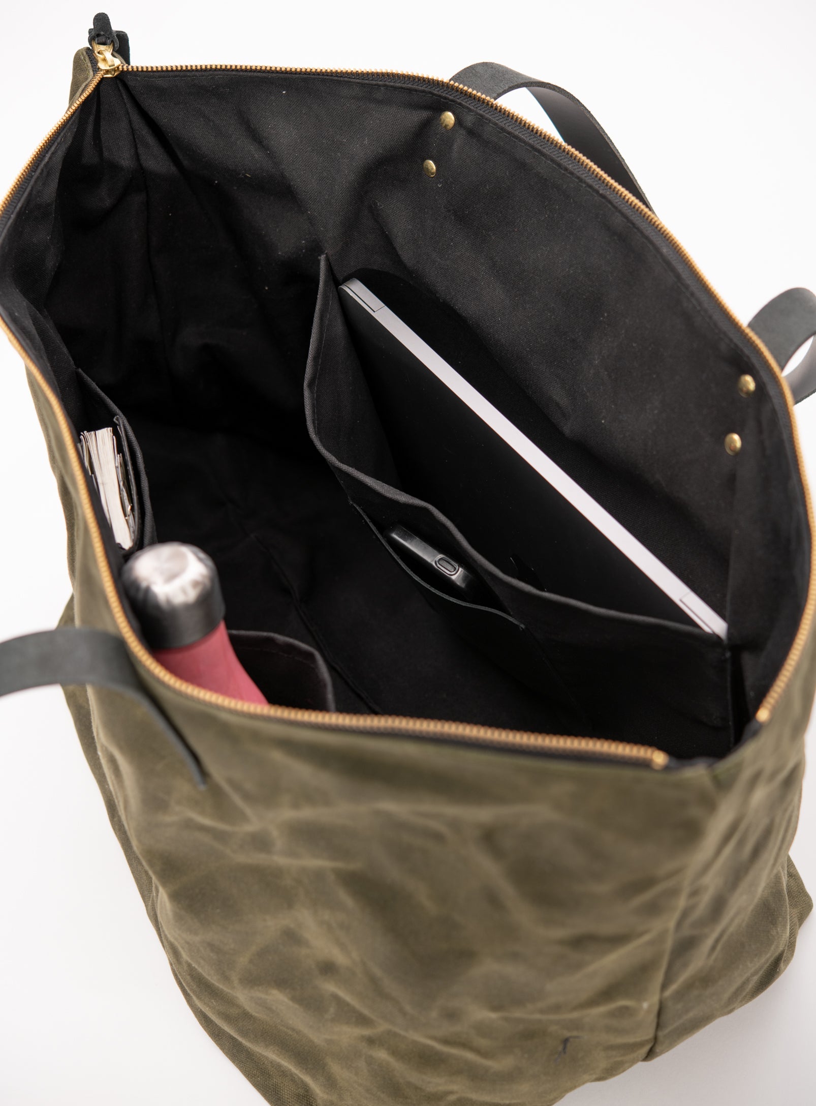 Sac de voyage en coton ciré et cuir modèle FRONTENAC