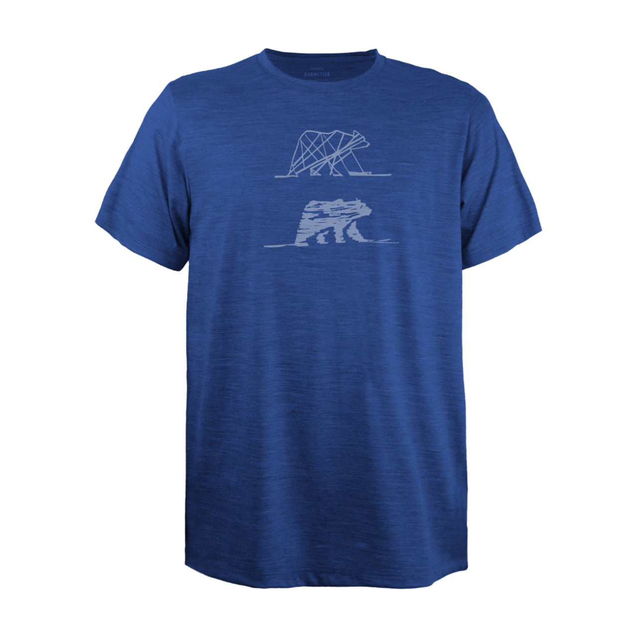 T-Shirt Mérinos Homme Bleu Chiné Ultra Léger - Deux Ours