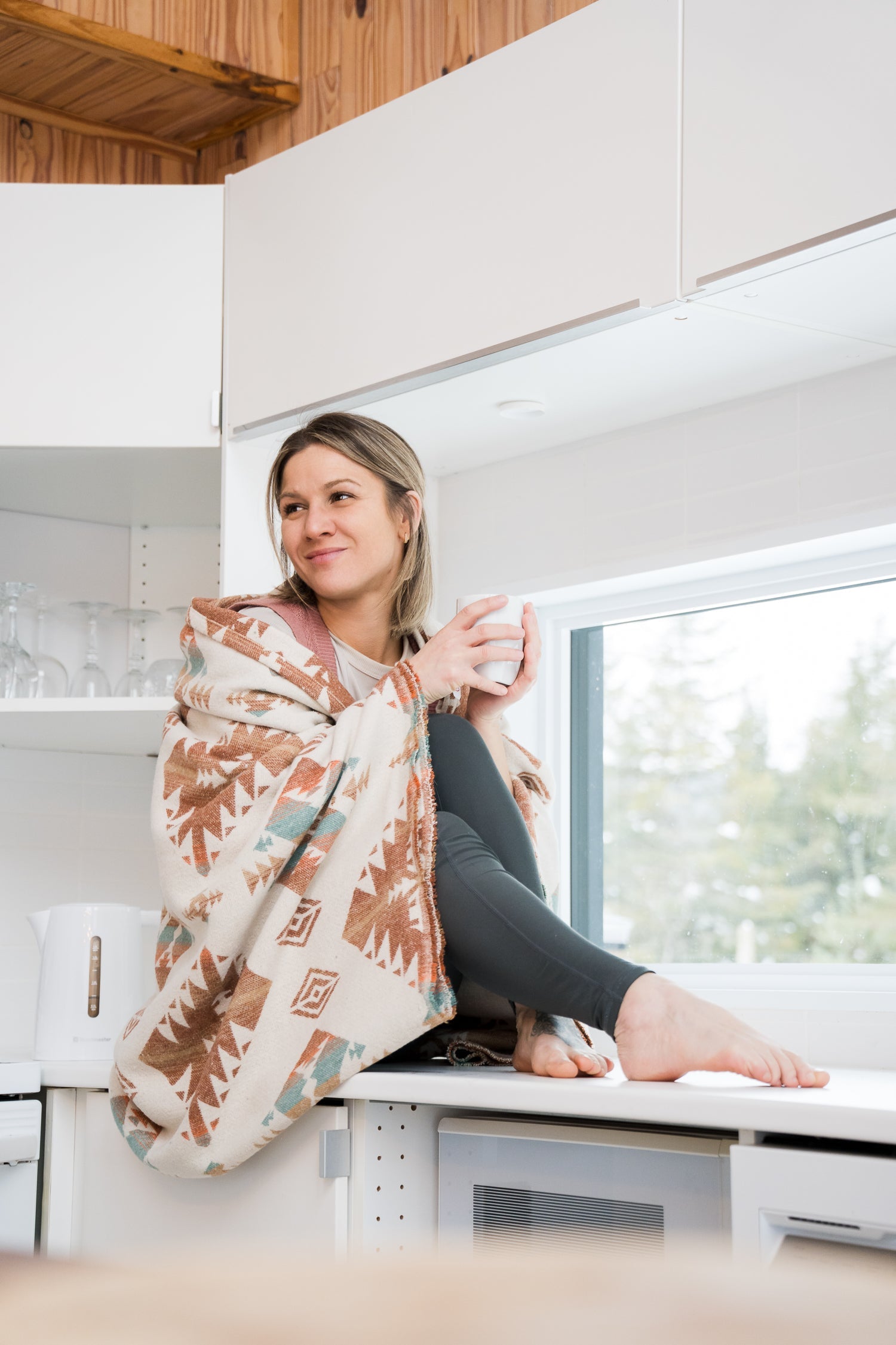 Couverture - Jeté en laine à motif boho aztèque
