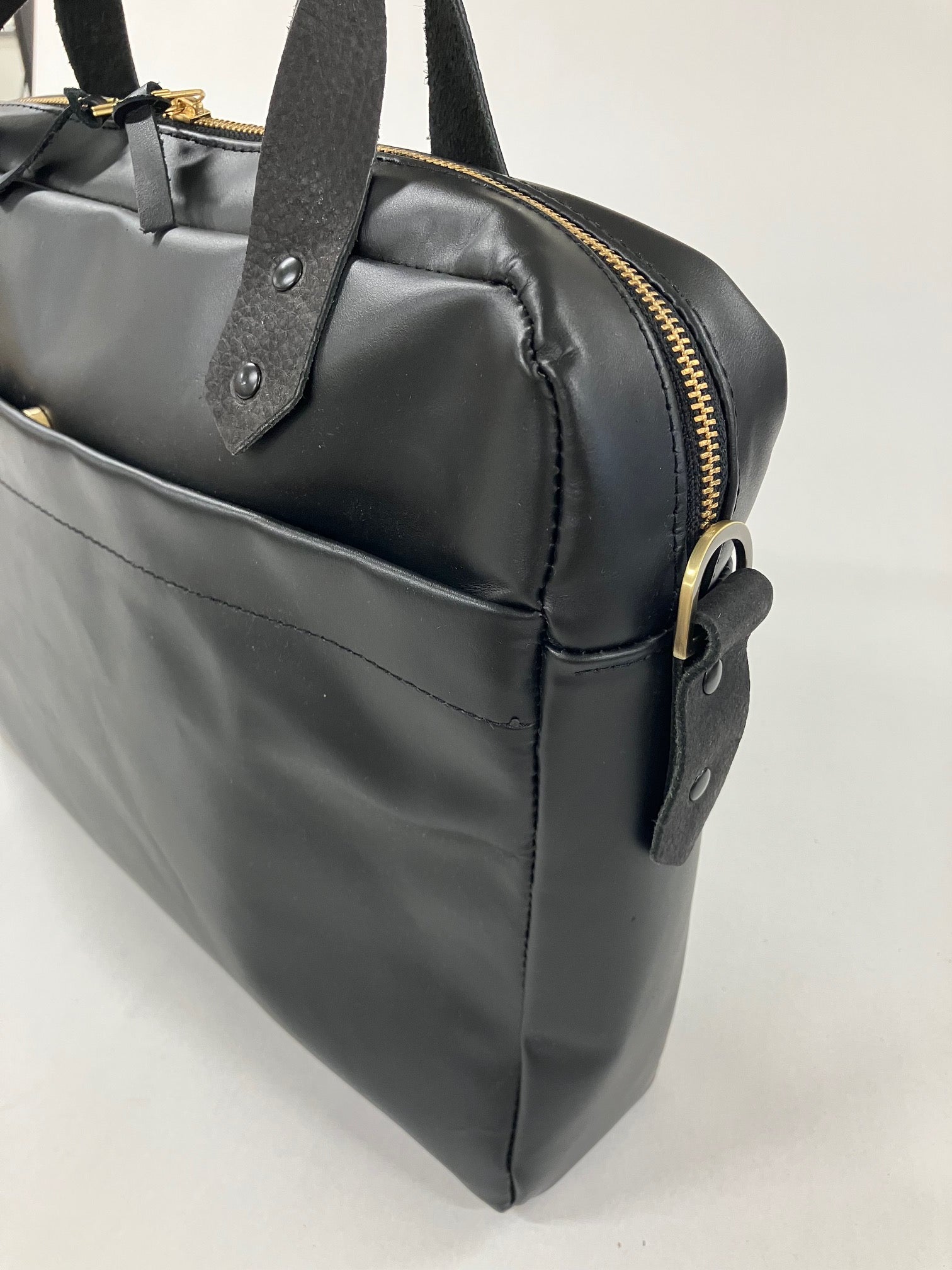 Mallette en cuir, attaché-case, sac messager en cuir noir
