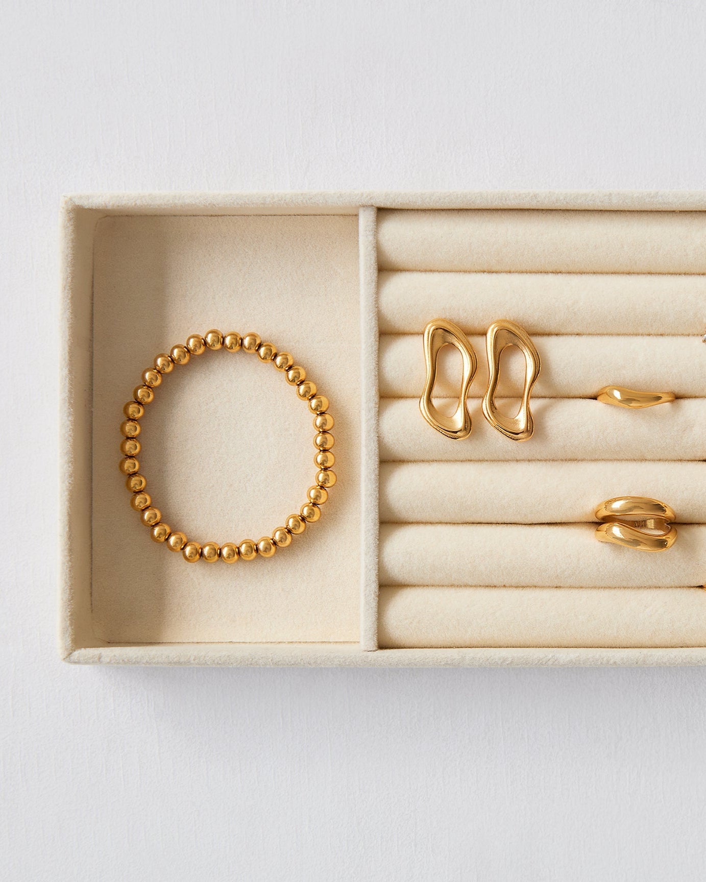 Trio bracelet Ribbed Beaded