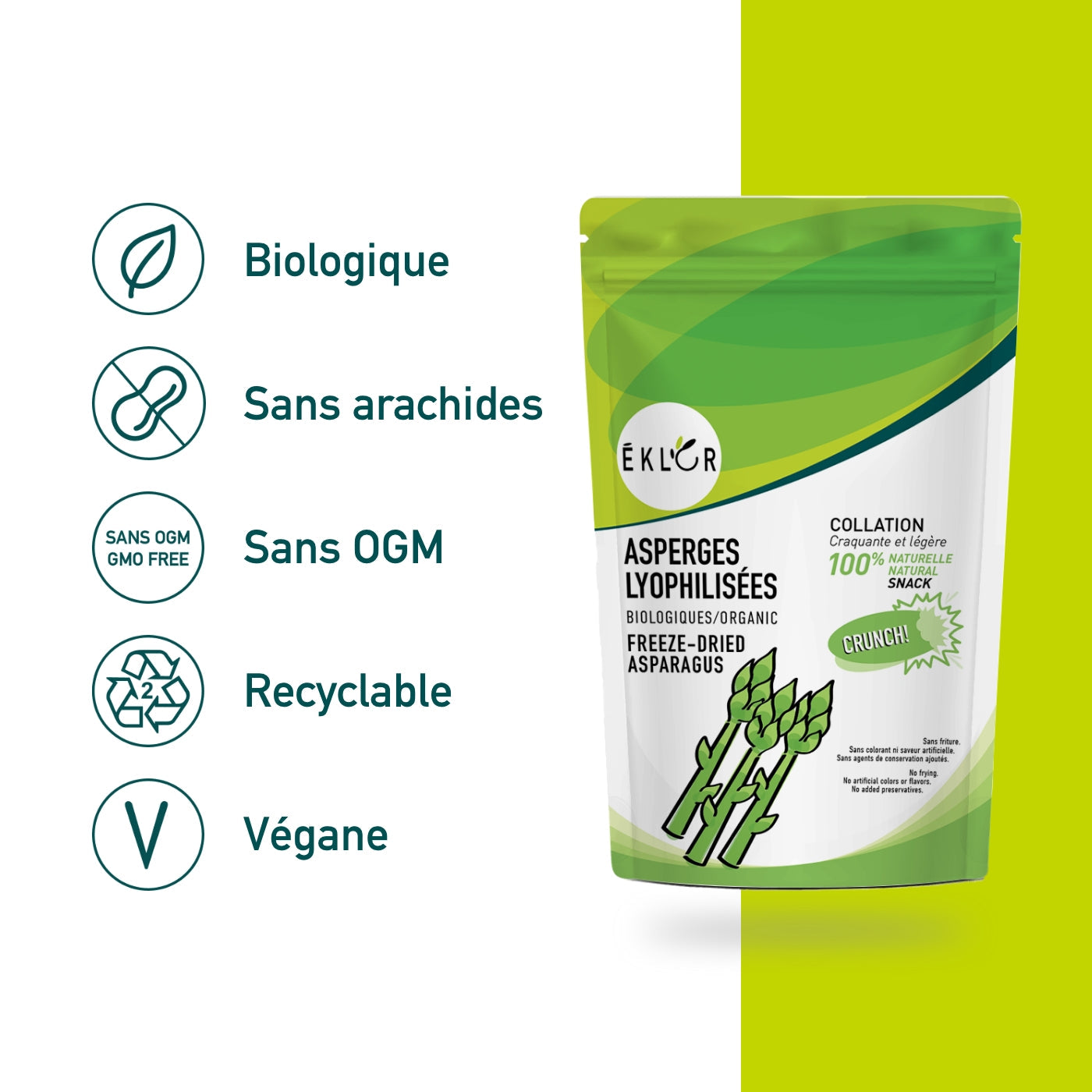 Ensemble de 6 - ASPERGES LYOPHILISÉES BIOLOGIQUES 5g