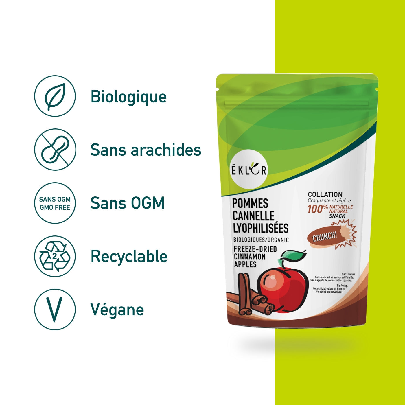 Ensemble de 6 - POMMES CANNELLE BIOLOGIQUES LYOPHILISÉES 7g