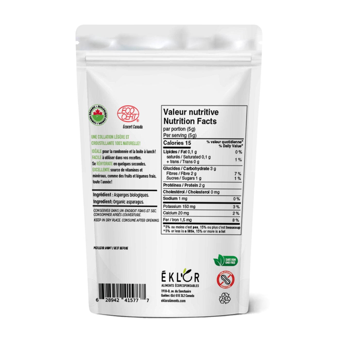 Ensemble de 6 - ASPERGES LYOPHILISÉES BIOLOGIQUES 5g