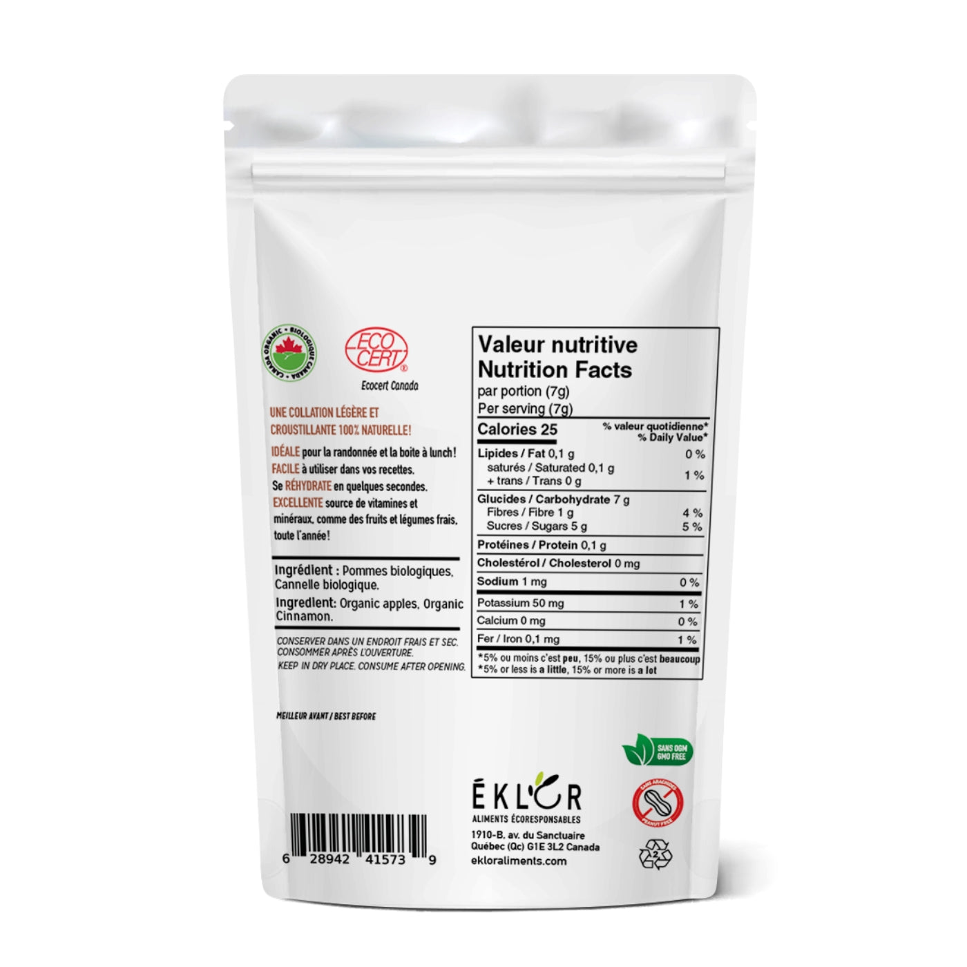 Ensemble de 6 - POMMES CANNELLE BIOLOGIQUES LYOPHILISÉES 7g