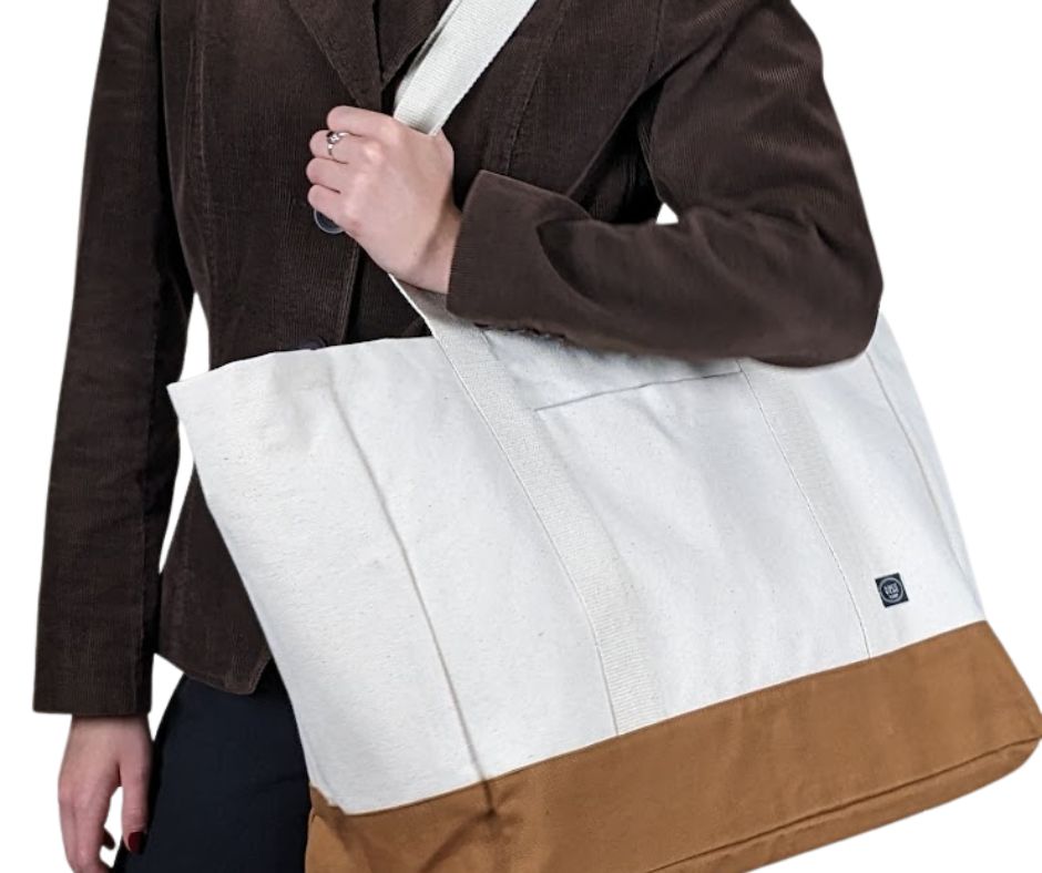 Le grand sac écoresponsable en coton deux tons