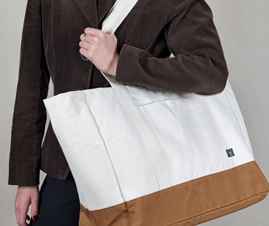 Le grand sac écoresponsable en coton deux tons