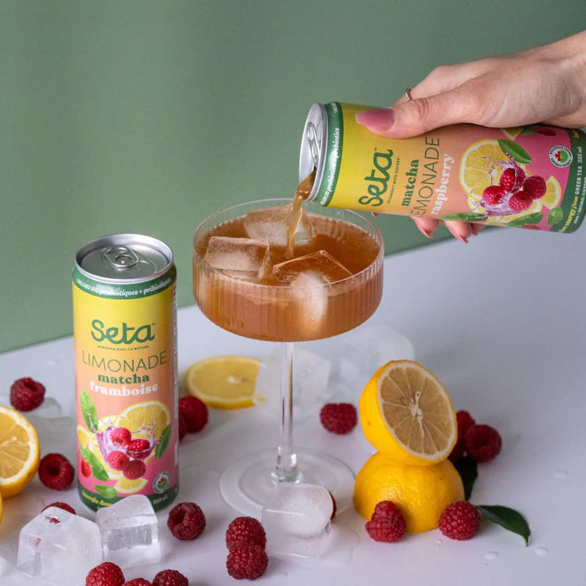 Limonade matcha framboise