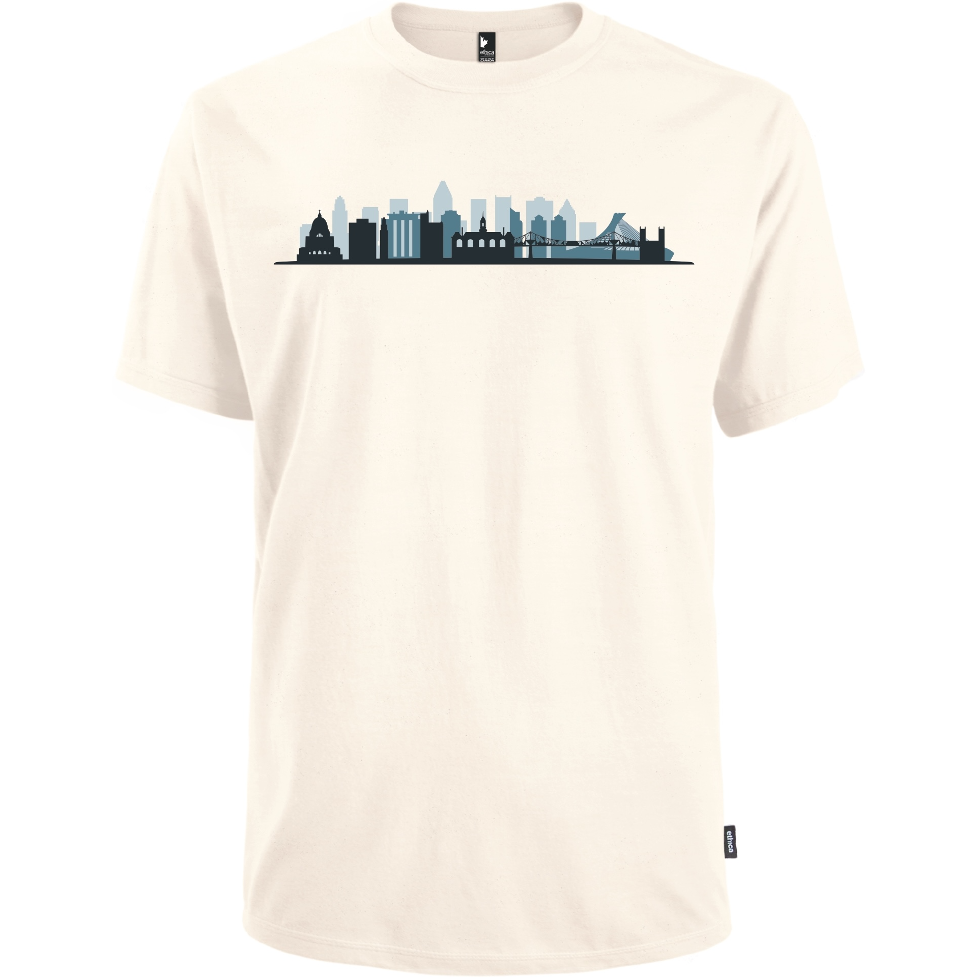 T-shirt col rond unisexe - Montréal Horizon - Beige