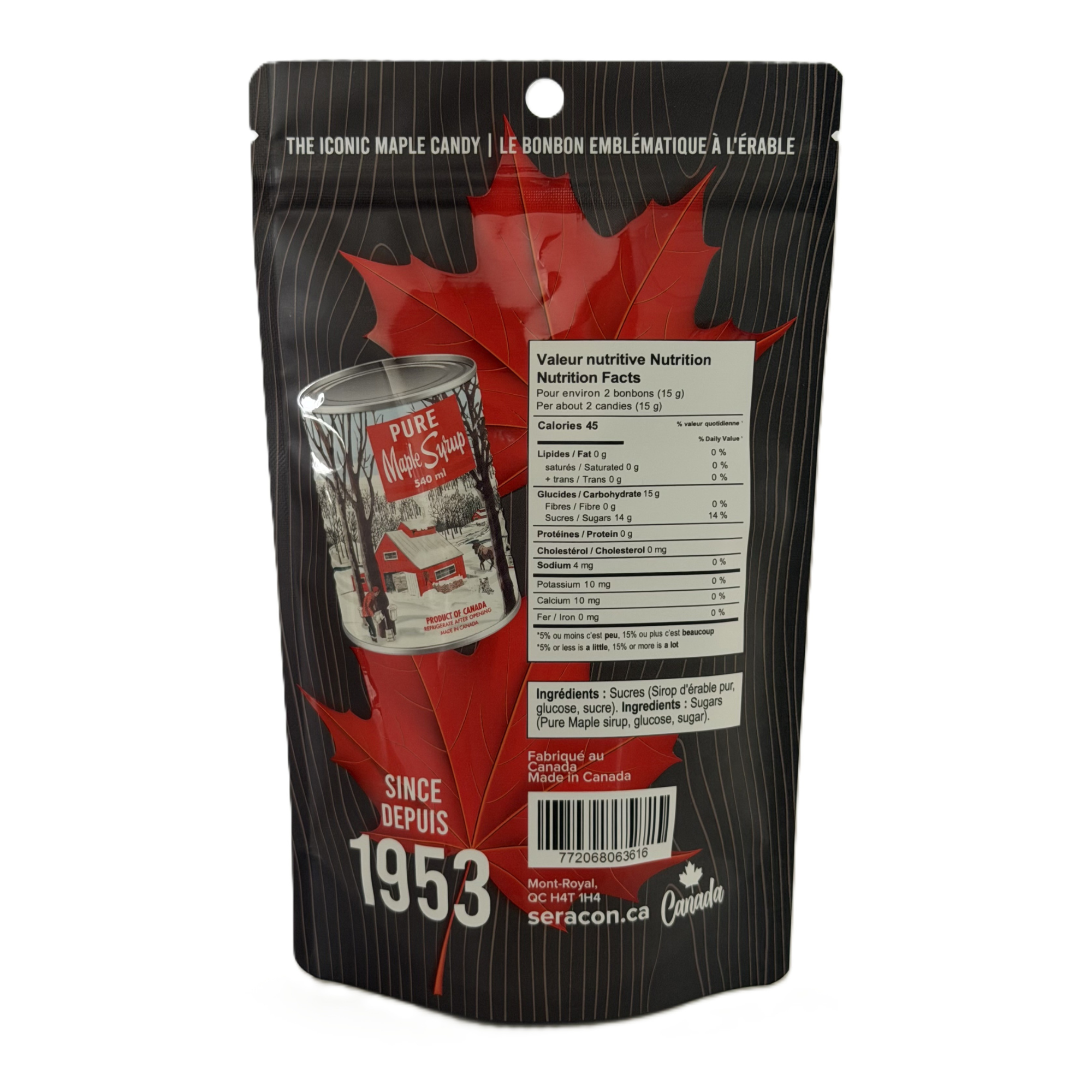 Bonbons au sirop d'érable 100 % pur