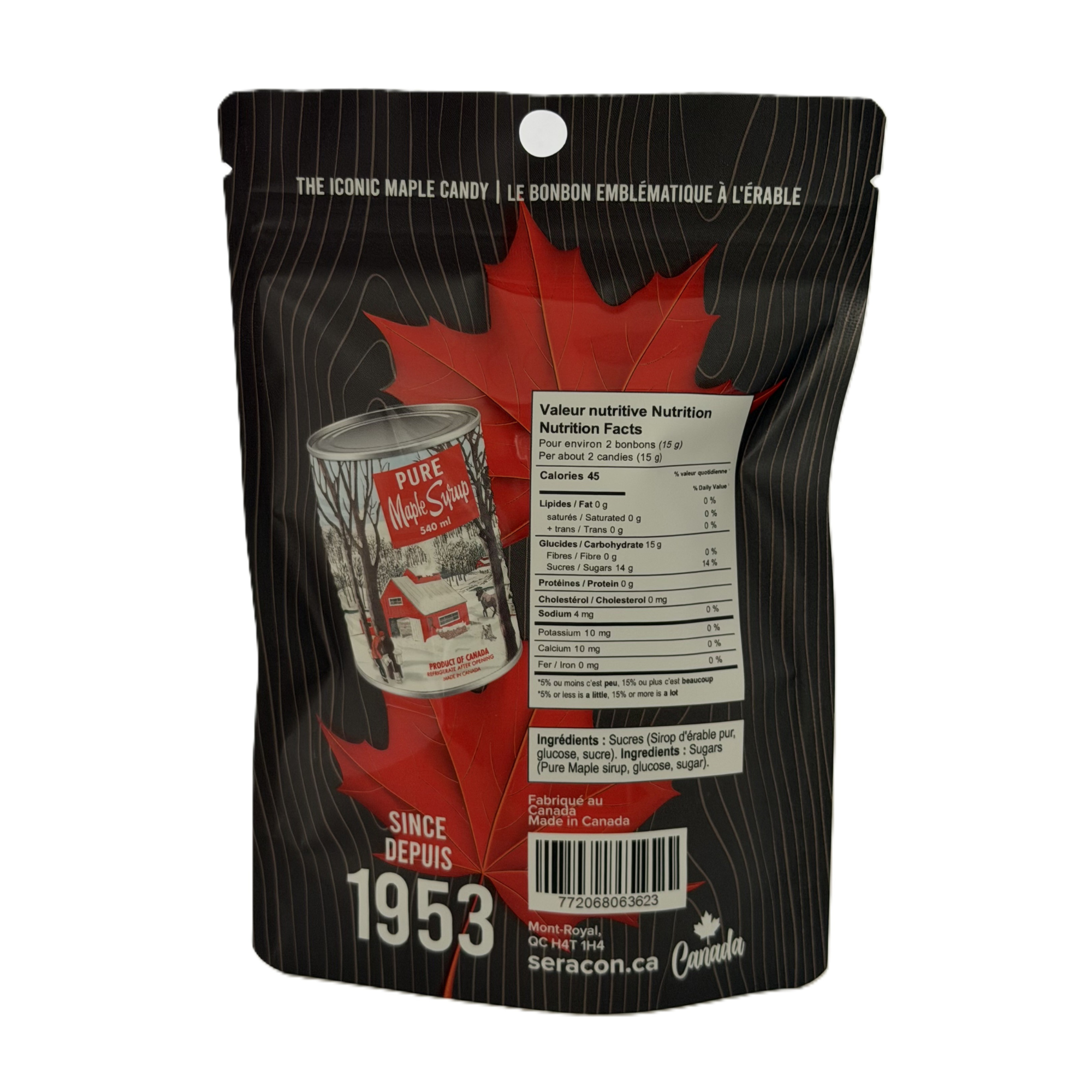 Bonbons au sirop d'érable 100 % pur