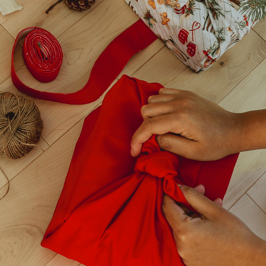 Emballage réutilisable Furoshiki - Rouge