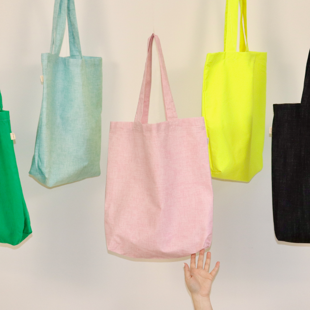 Sac réutilisable tote bag pochette intérieure - Rose