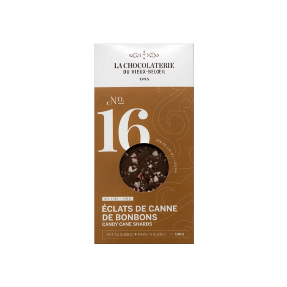 Tablette de chocolat - Éclats de canne de bonbons