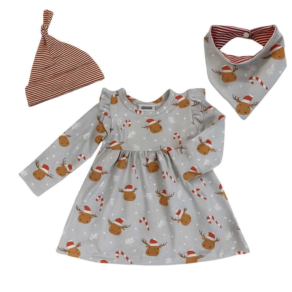 Robe à motifs festifs de rennes