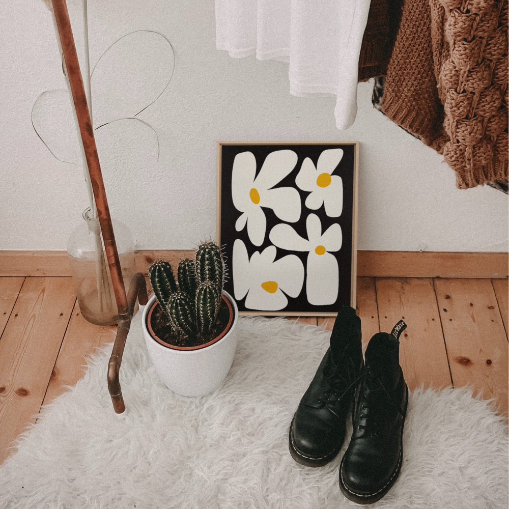 Fleurs larges - Noir