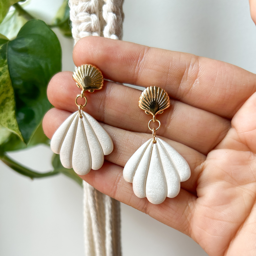 Boucles d'oreille Coralina Blanc perle