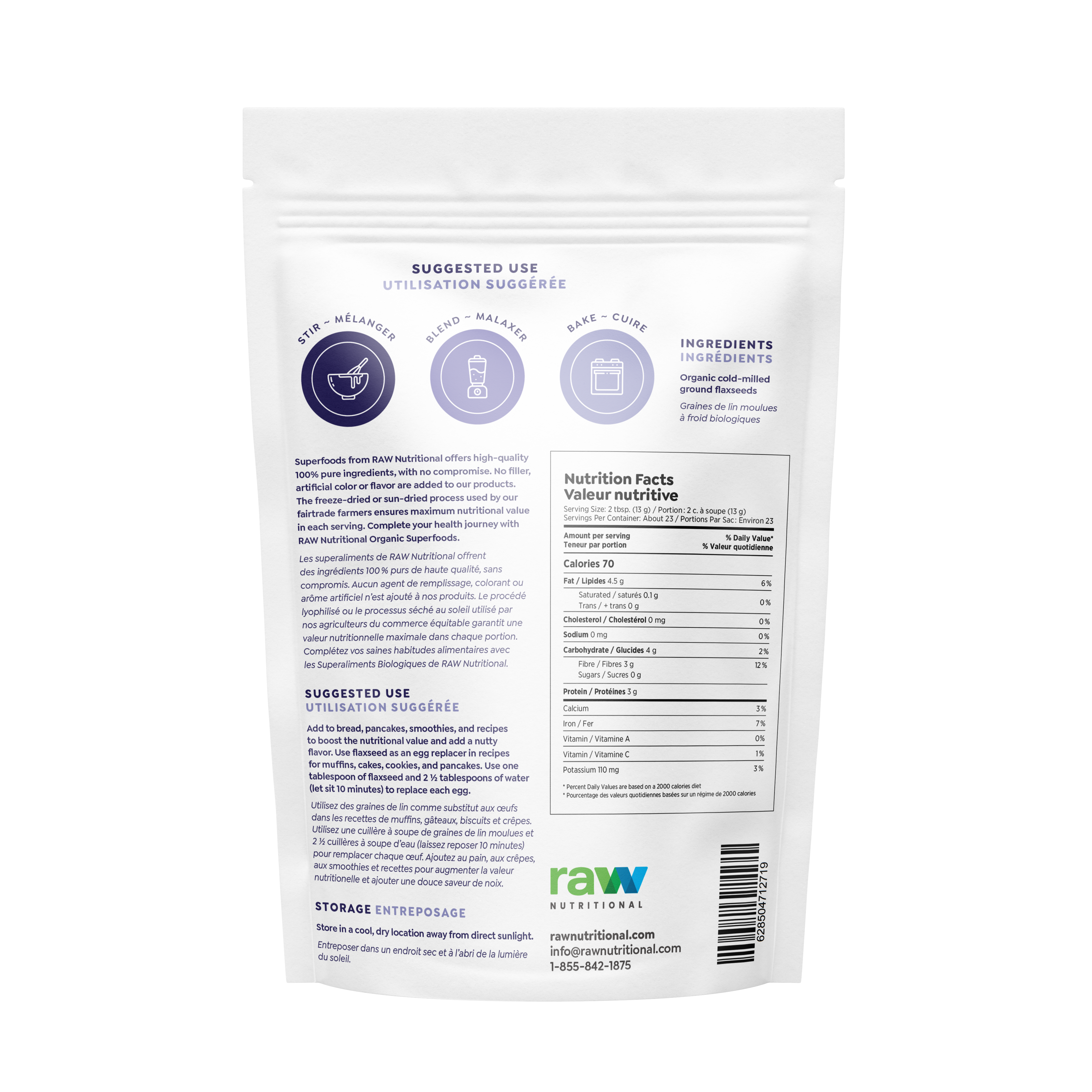 Graines de Lin Moulues Biologiques
