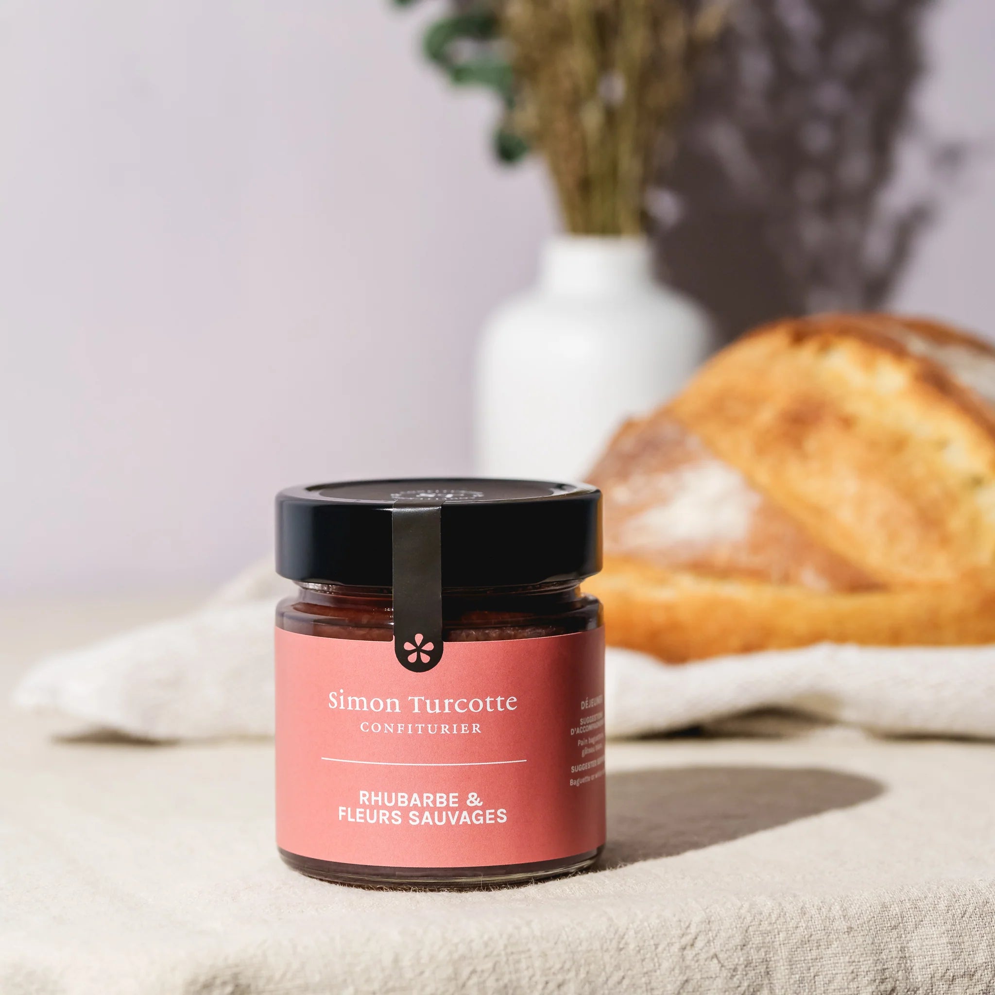 Tartinade rhubarbe et fleurs sauvages