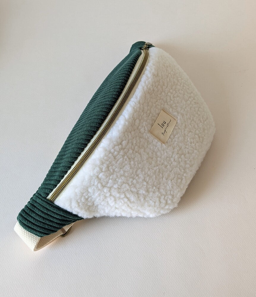 Sac banane | Sherpa & Velours | Vert forêt