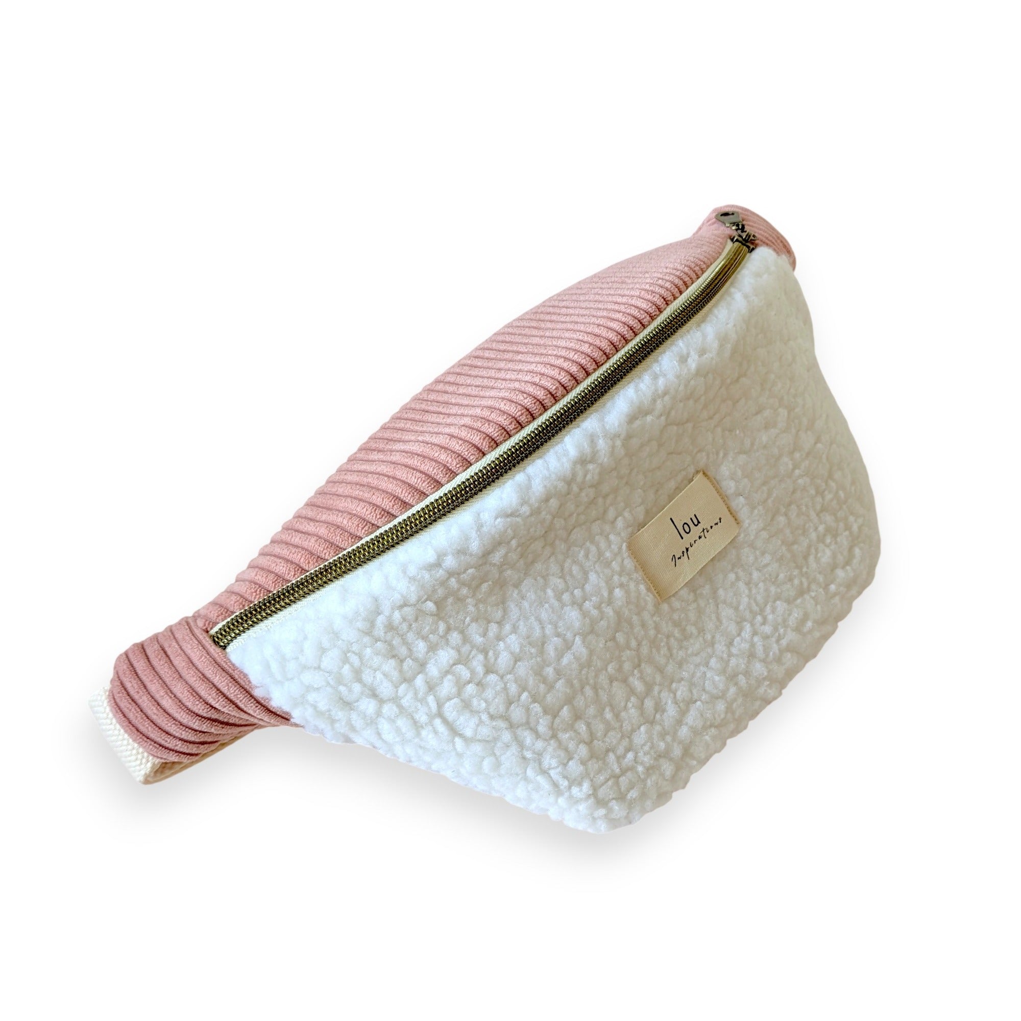 Sac banane | Sherpa & Velours | Rose