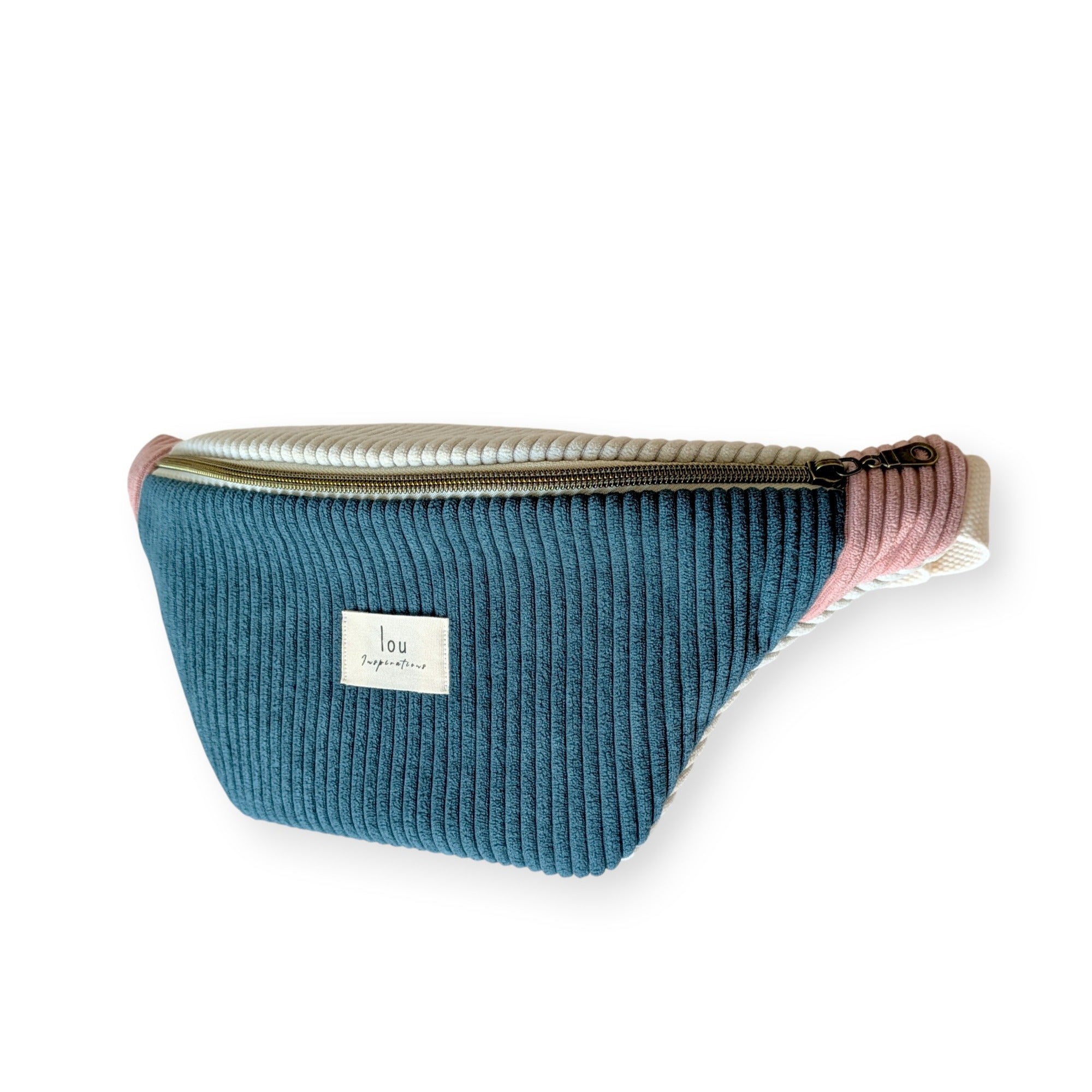 Sac banane Tricolore | Corduroy/velours | Bleu