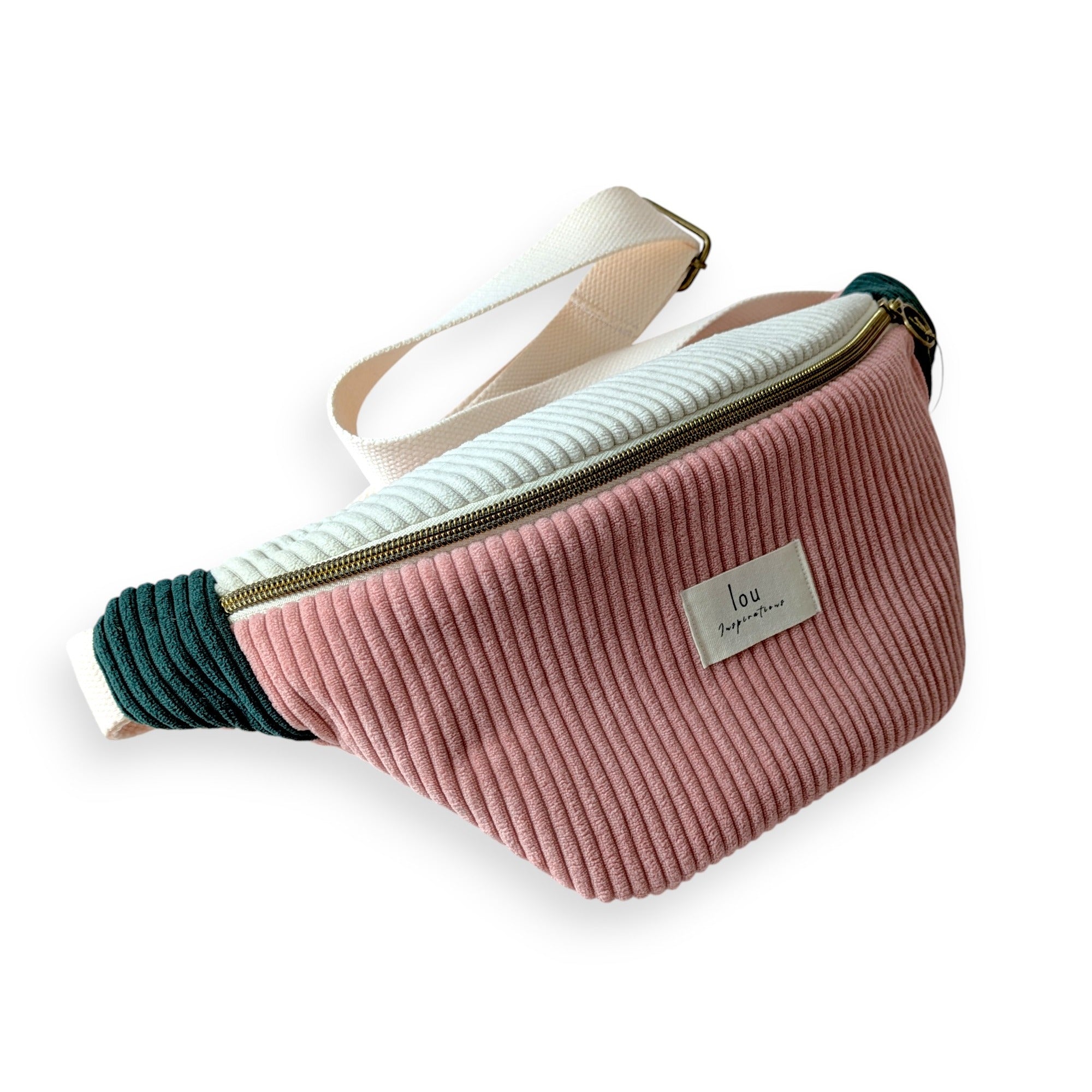 Sac banane Tricolore | Corduroy/velours | Rose