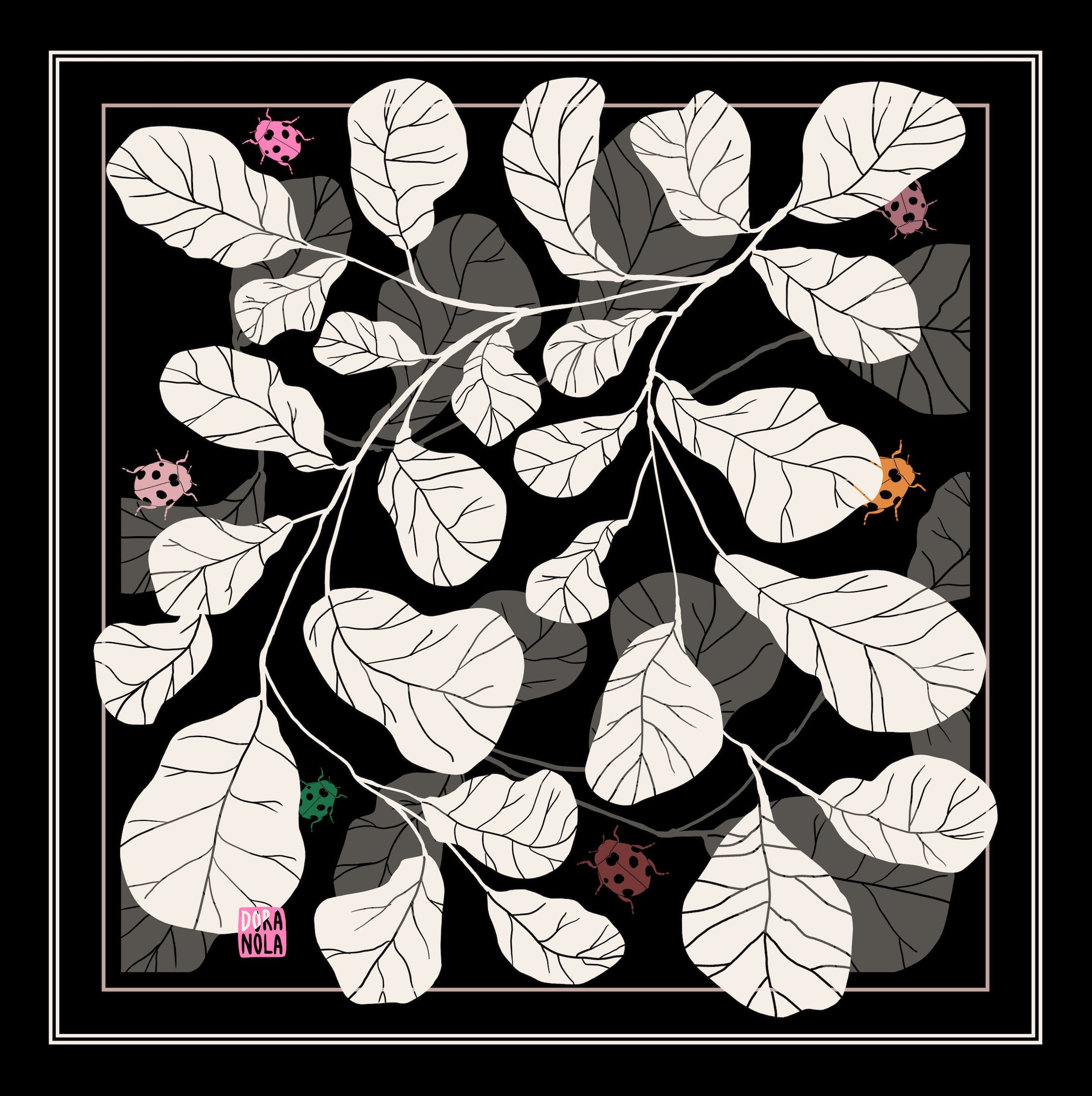 Petit foulard Figue Noire