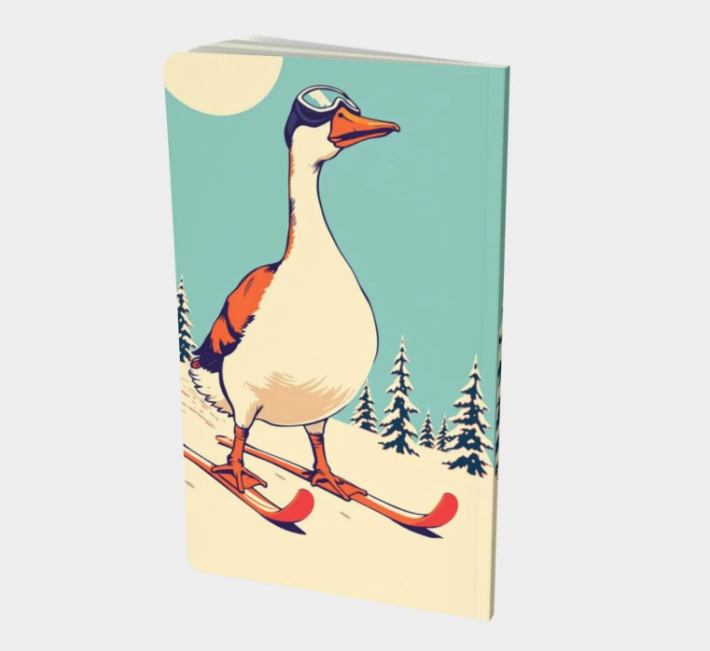 Carnet de notes sur le thème du ski Silly Goose