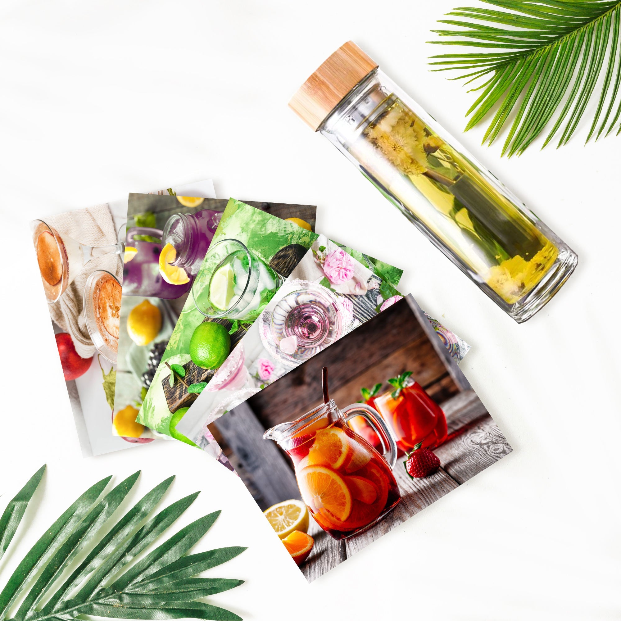 Ensemble bouteille à thé & recettes cocktails