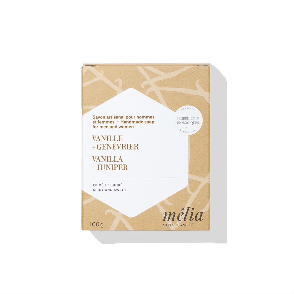 Handmade honey soap - Vanilla + Juniper