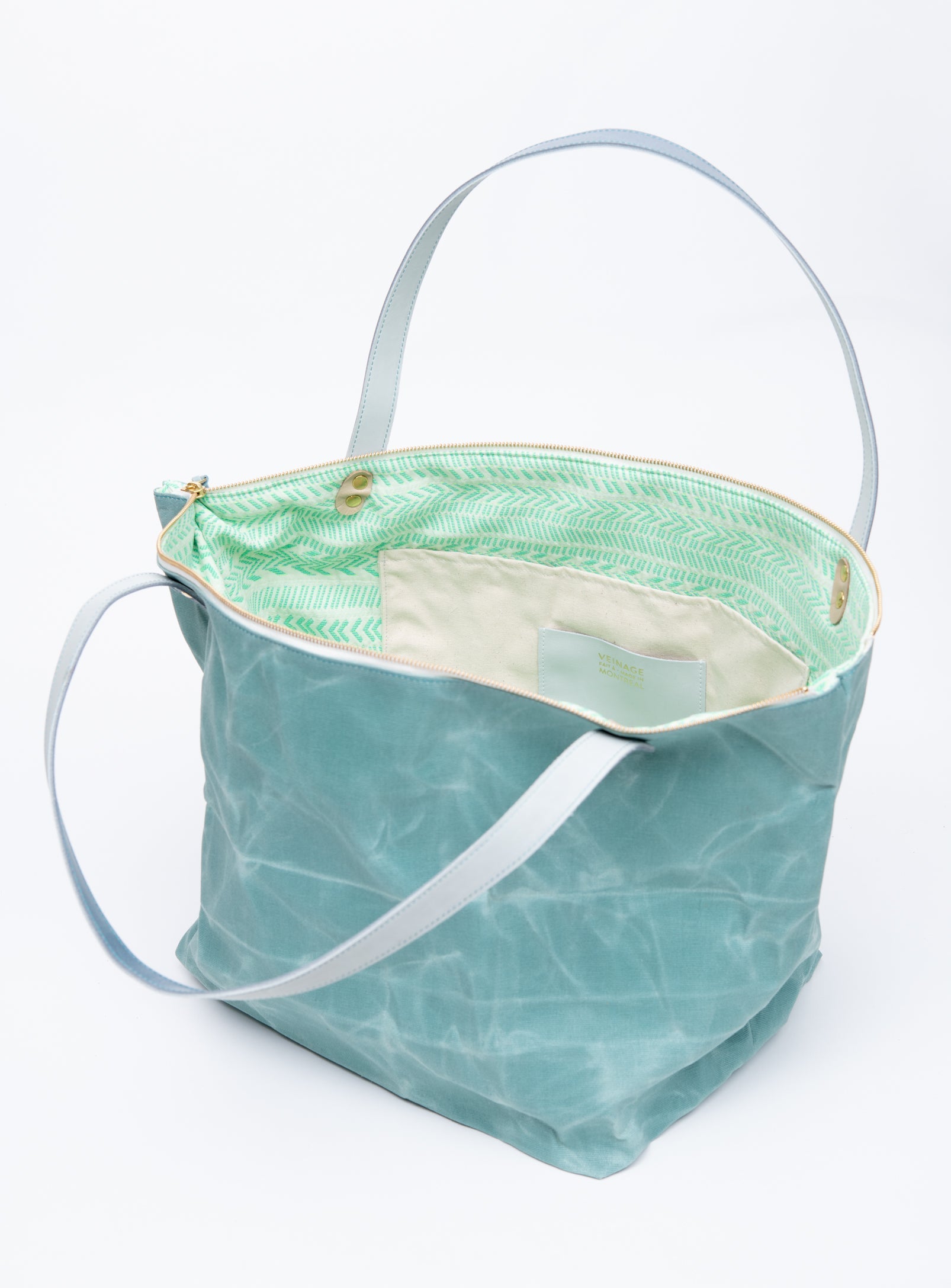 Sac de voyage en coton ciré et cuir modèle FRONTENAC