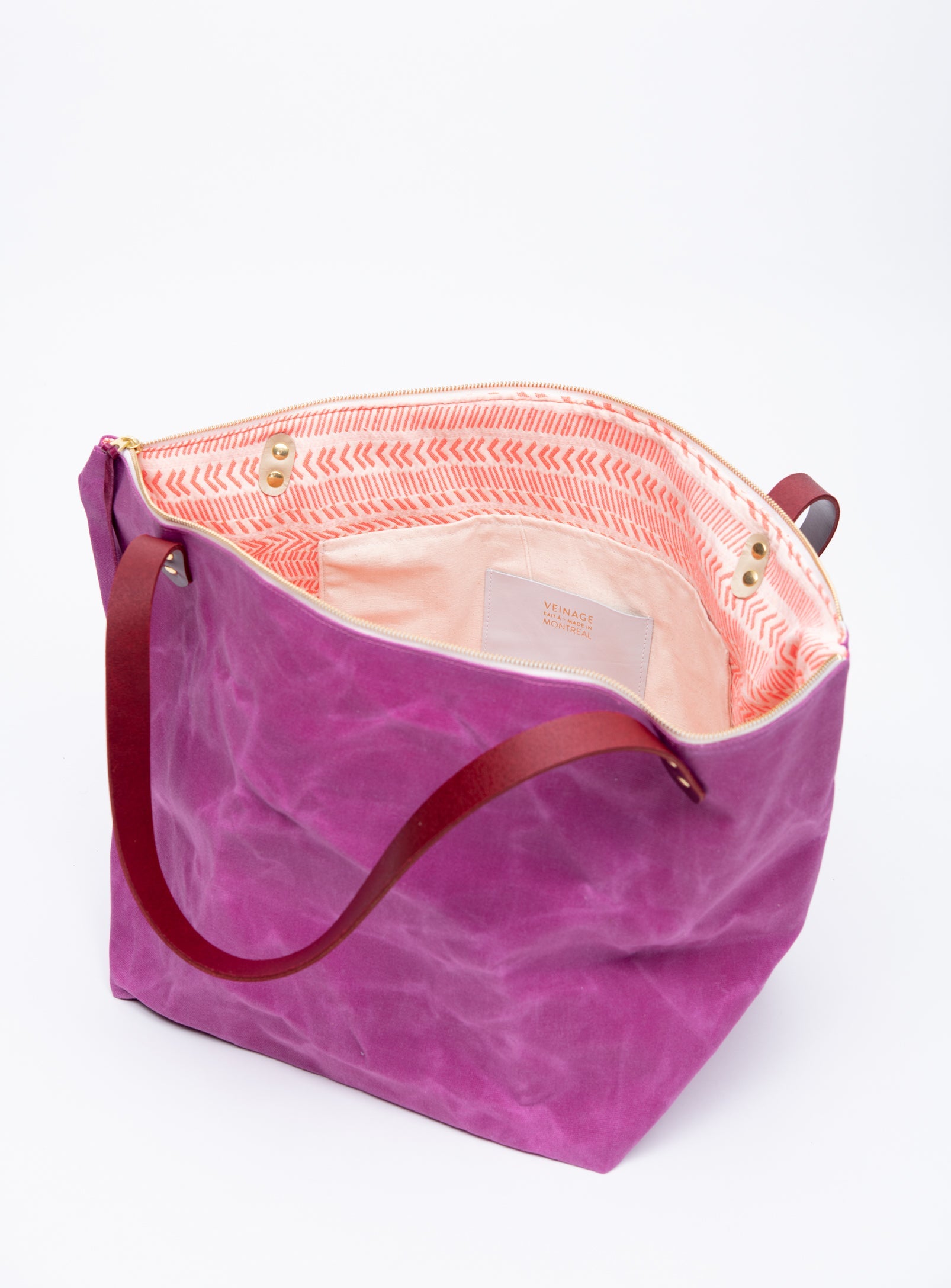 Sac de voyage en coton ciré et cuir modèle FRONTENAC