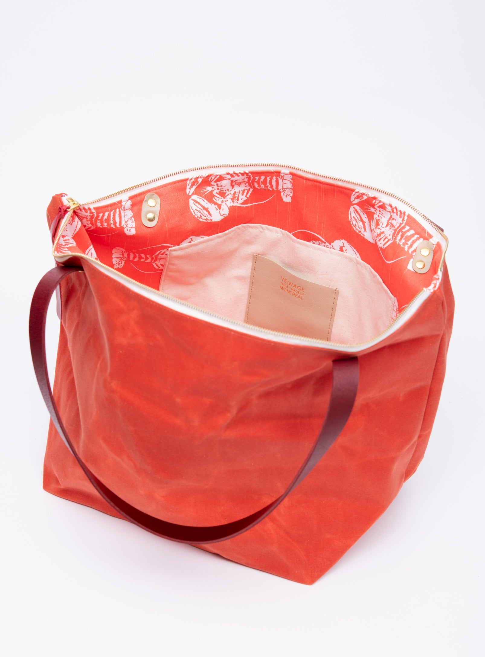 Sac de voyage en coton ciré et cuir modèle FRONTENAC