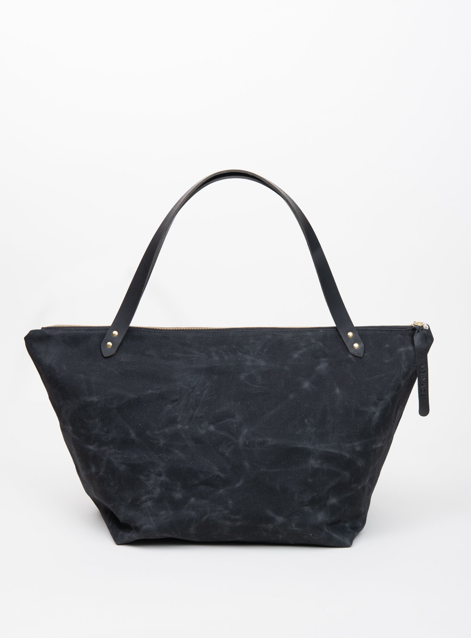Sac de voyage en coton ciré et cuir modèle FRONTENAC