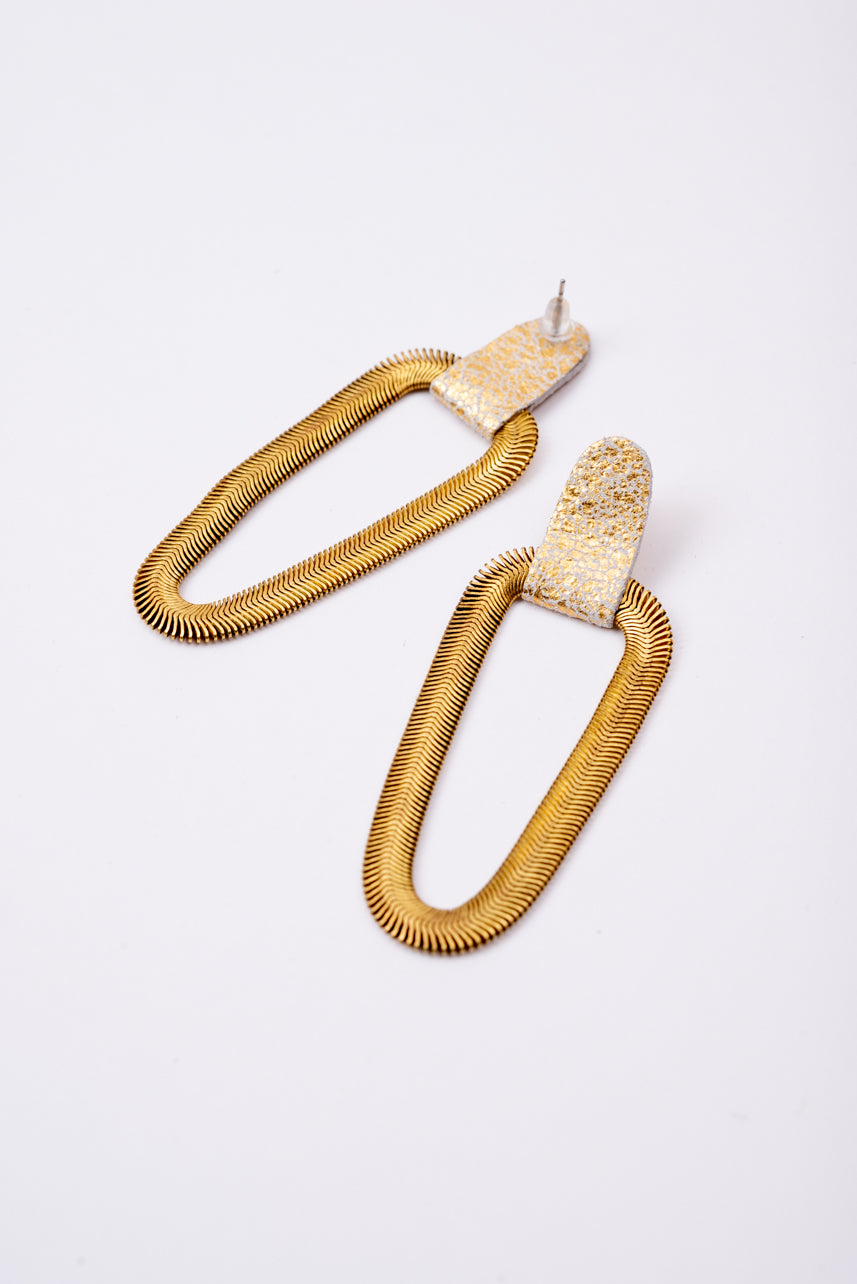 9e AVENUE boucles d'oreilles en cuir et laiton
